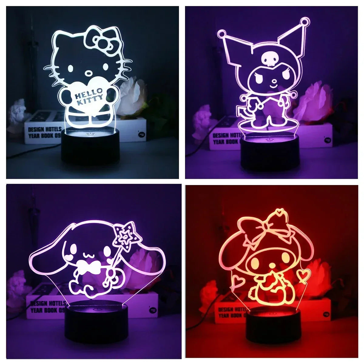 Kawaii Sanrio | LED Night Lights | Acrylic Lamp (16 colors)