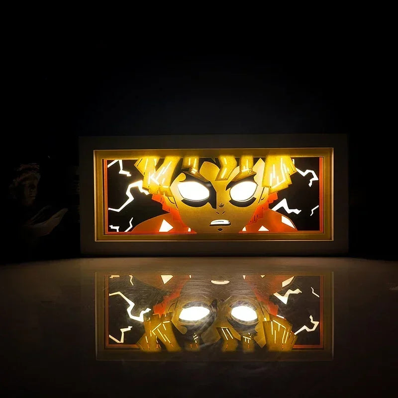 Demon Slayer Kimetsu No Yaiba | Boîte à lumière LED 3D Anime | Lampe de décoration avec personnages préférés 