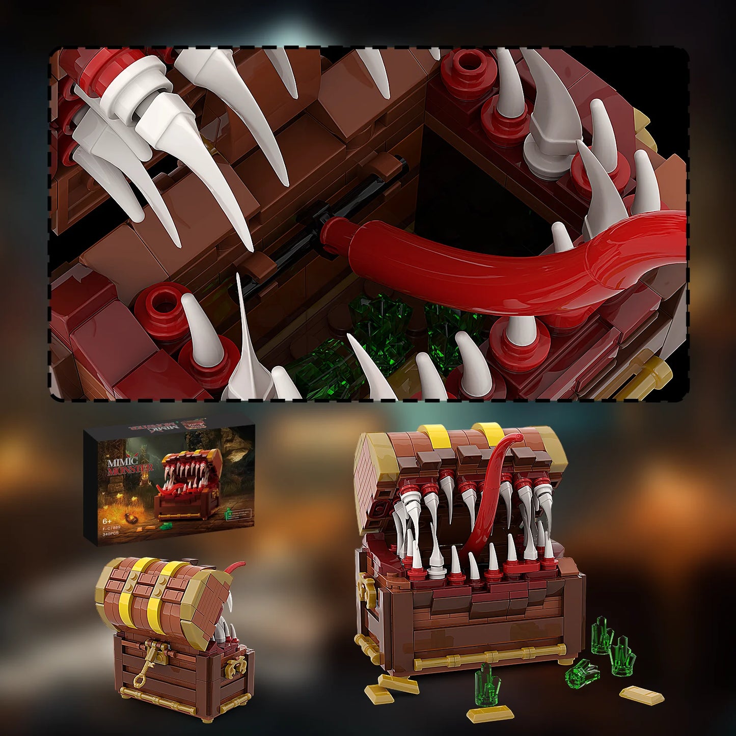 Mimic Treasure Chest | LEGO LIKE | Construction Brick Set